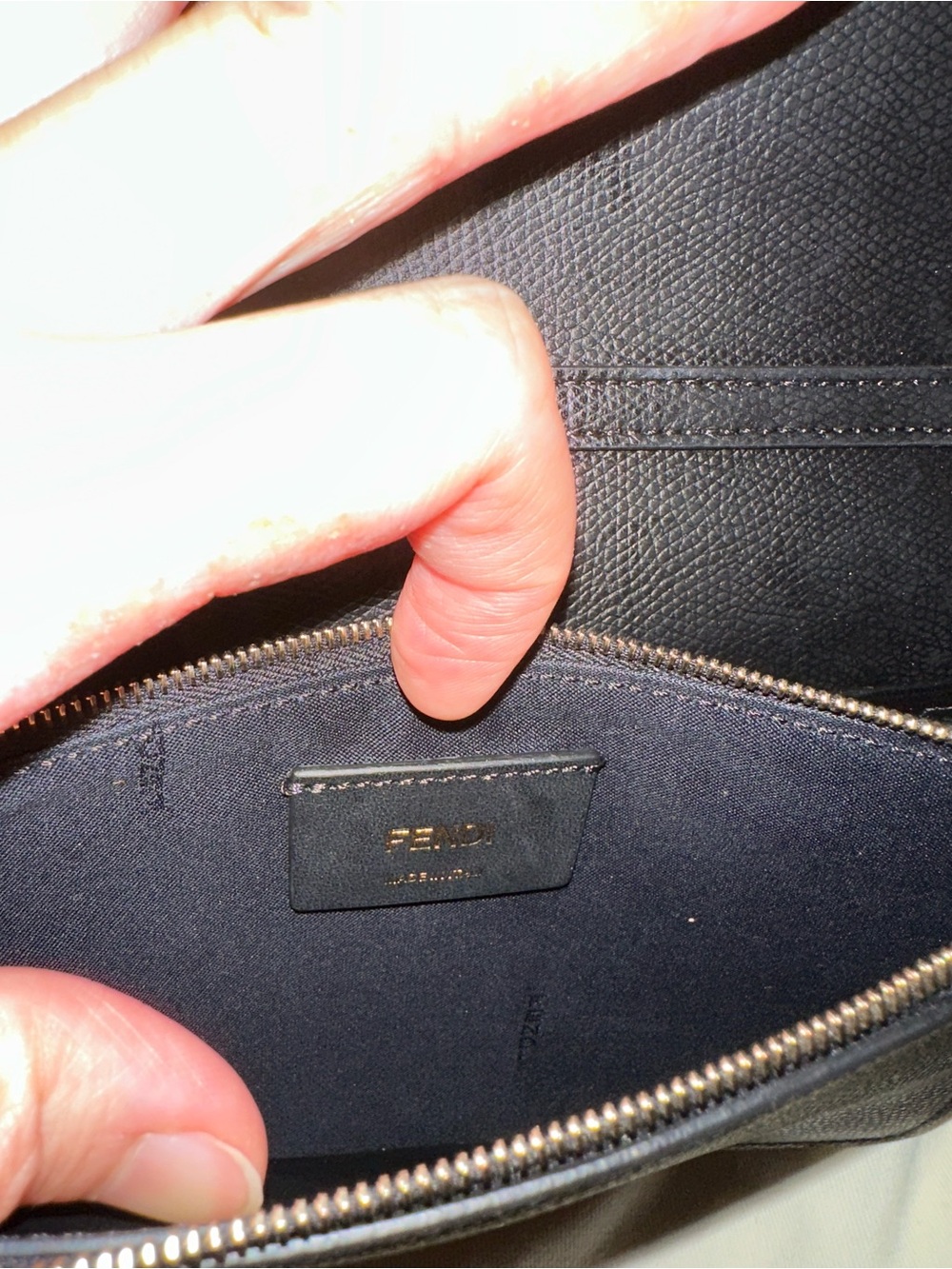 Fendi Black, Brown & Red FF Logo Wallet on Chain Envelope - Picture 9 of 13